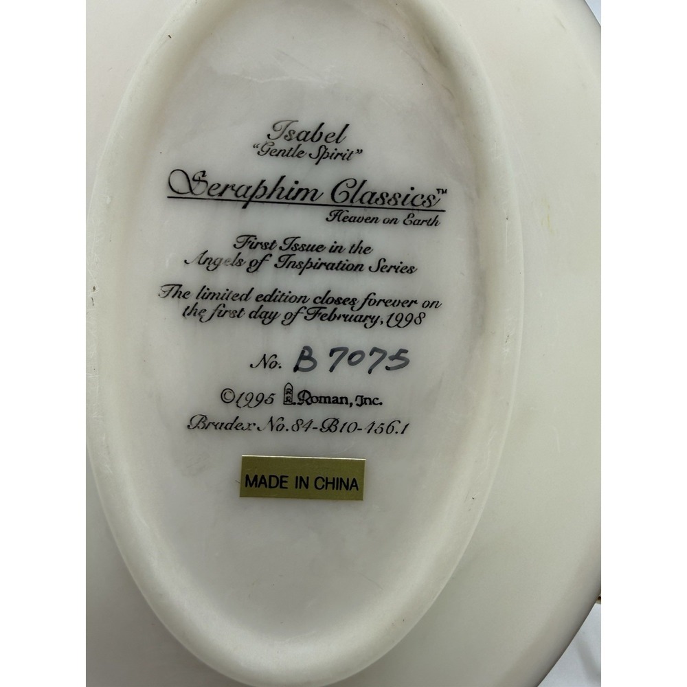 Roman Inc Seraphim Classics Isabel "First Love" Angel Plaque Signed 8" Resin - Picture 4 of 6